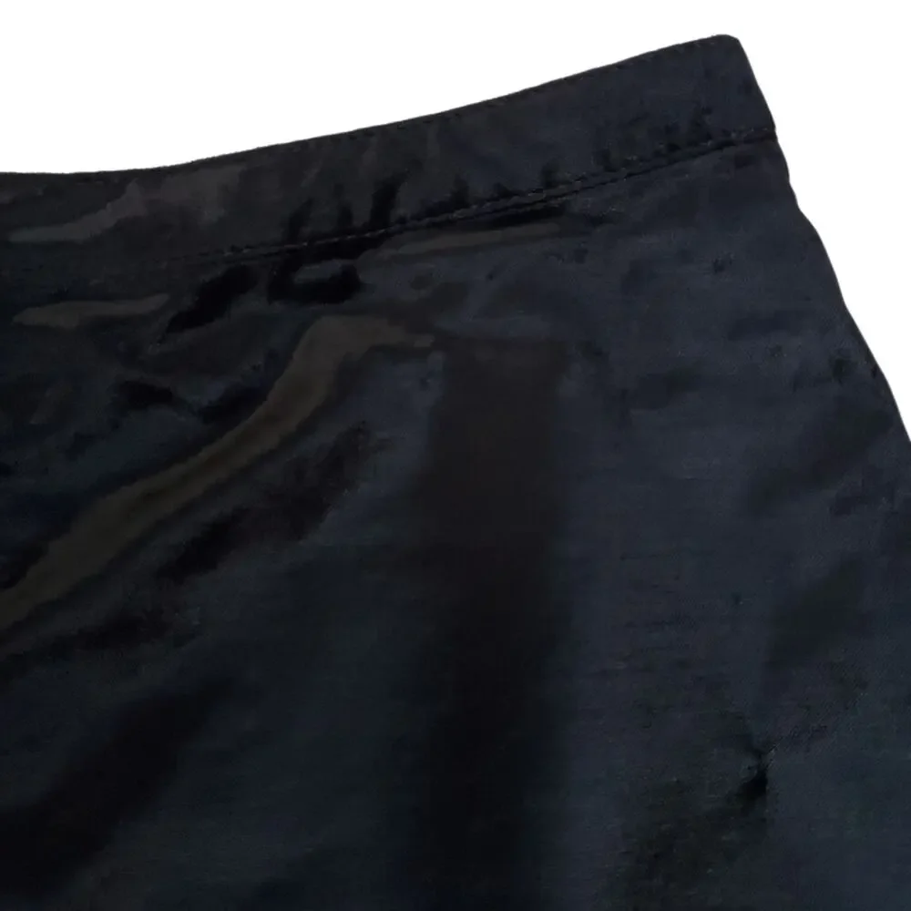 Free People Funkytown Black Velvet A line Mini Skirt Zip Front Sz 12 NWT